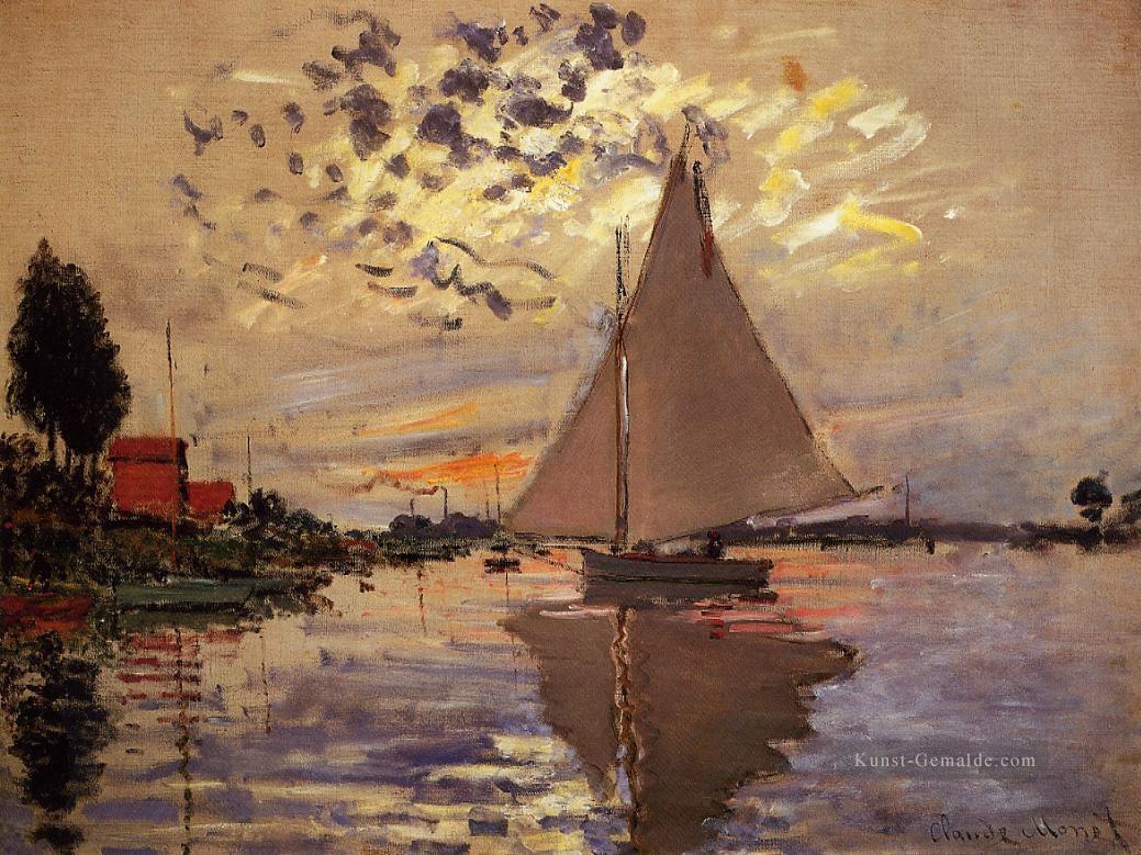 Segelboot in Le Petit Gennevilliers Claude Monet Ölgemälde